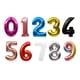 thumbnail image 1 of Juego de globos con números, lámina metálica de 16 pulgadas, 10 unidades, color champán, 1 of 1