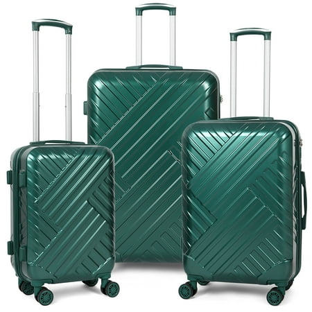 ABQ Town Journey 3pc Hardside Luggage Set with Spinner - Parakeet Green