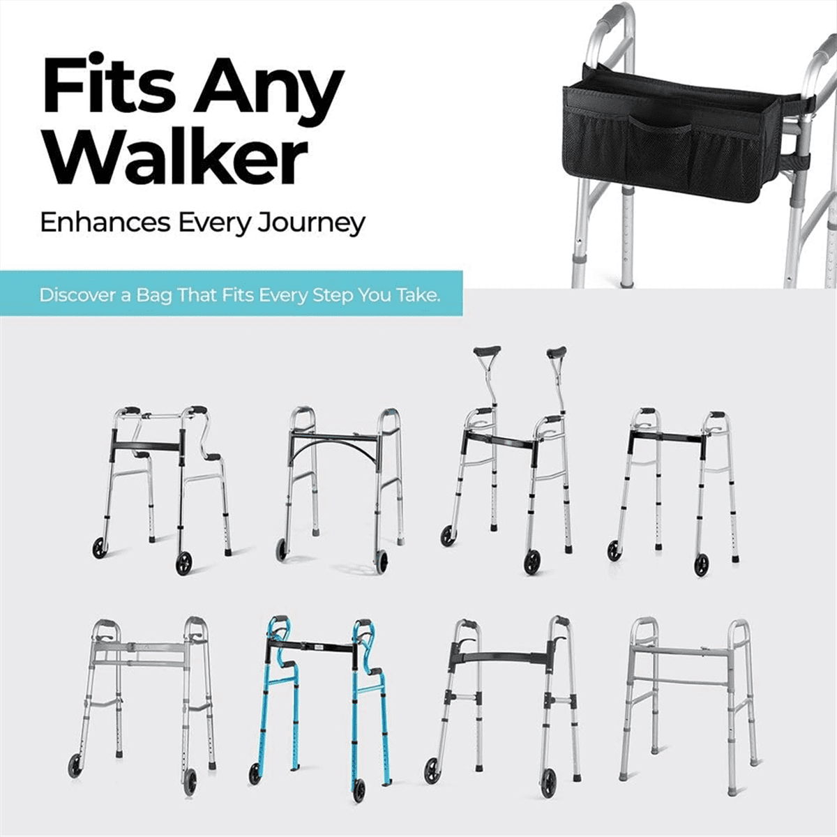 Walker Basket Walker Bag Water Walker Cup Holder Walker Basket for Folding Walker Foldable Walker Storage Bag
