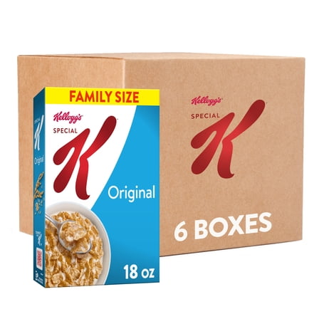 (1 pack) Special K Breakfast Cereal, Fiber Cereal, Family Breakfast, Family Size, Original (6 Boxes)