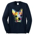 thumbnail image 2 of Wild Bobby Dean Russo Colorful Chihuahua Dog Lover Men Long Sleeve Shirt, Navy, 3X-Large, 2 of 5