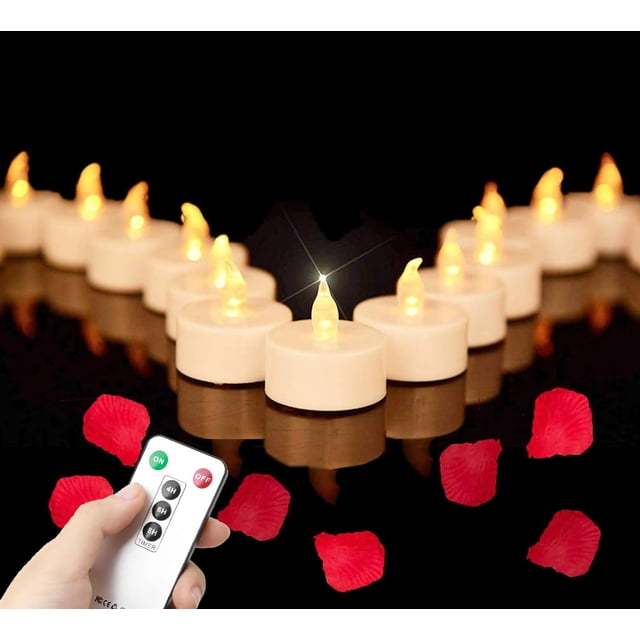 Velas LED para té Mookray, 12 unidades, mando a distancia de 3,6 cm