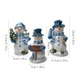 thumbnail image 2 of Cute Mini Christmas Snowman Resin Statue, Hand Painted Pink & Blue Snowman with Gifts Tree Sign, Desktop Tabletop Ornament, Beautiful Decor for Shelf, Indoor Winter Christmas Home Holiday, 2 of 6