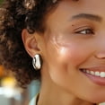 thumbnail image 4 of Ross-Simons Italian Sterling Silver Oval Dome Earrings, Women's, Adult, 4 of 5