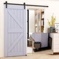 thumbnail image 2 of Sliding barn door bottom floor tracks, adjustable rollers, wall mounting system, smooth and quiet, 2 of 5