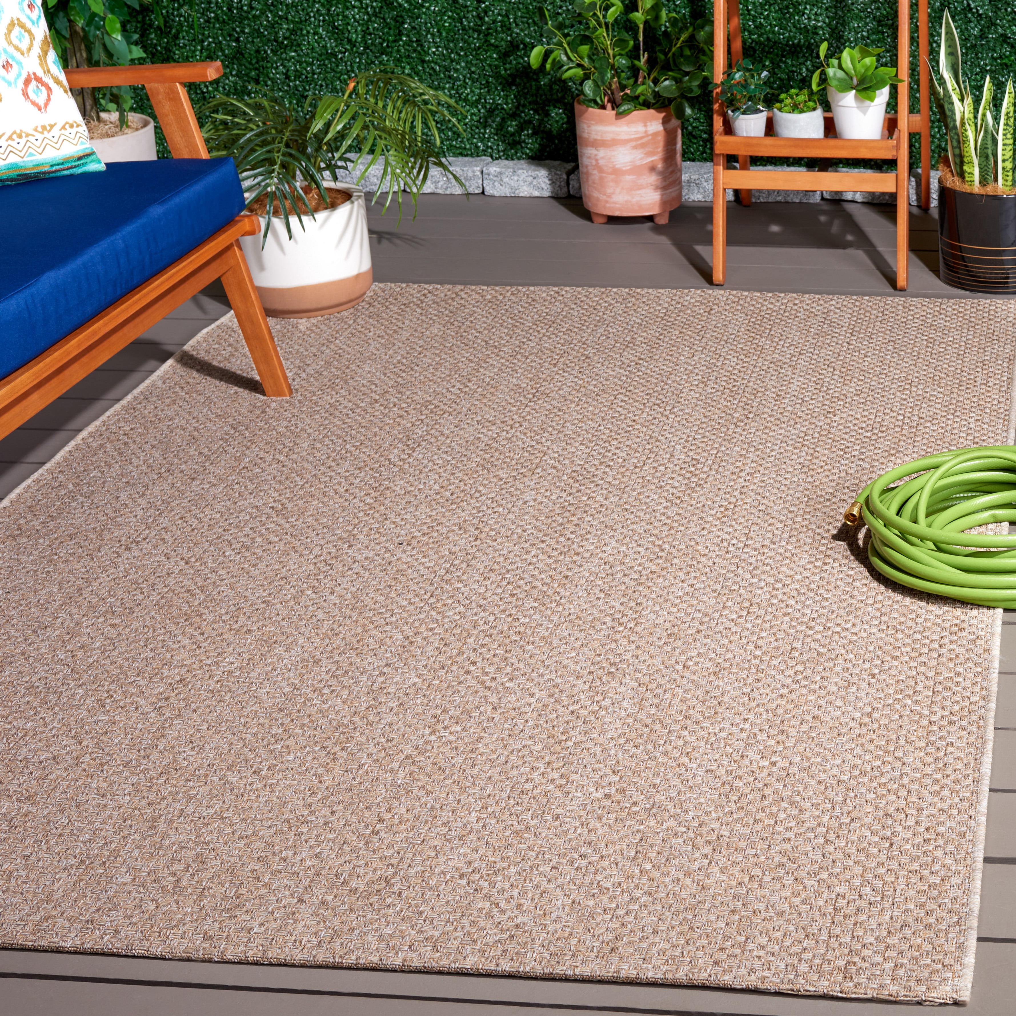 SAFAVIEH Sisal All-Weather Ophelia Solid Indoor/Outdoor Area Rug, Taupe, 4' x 6'