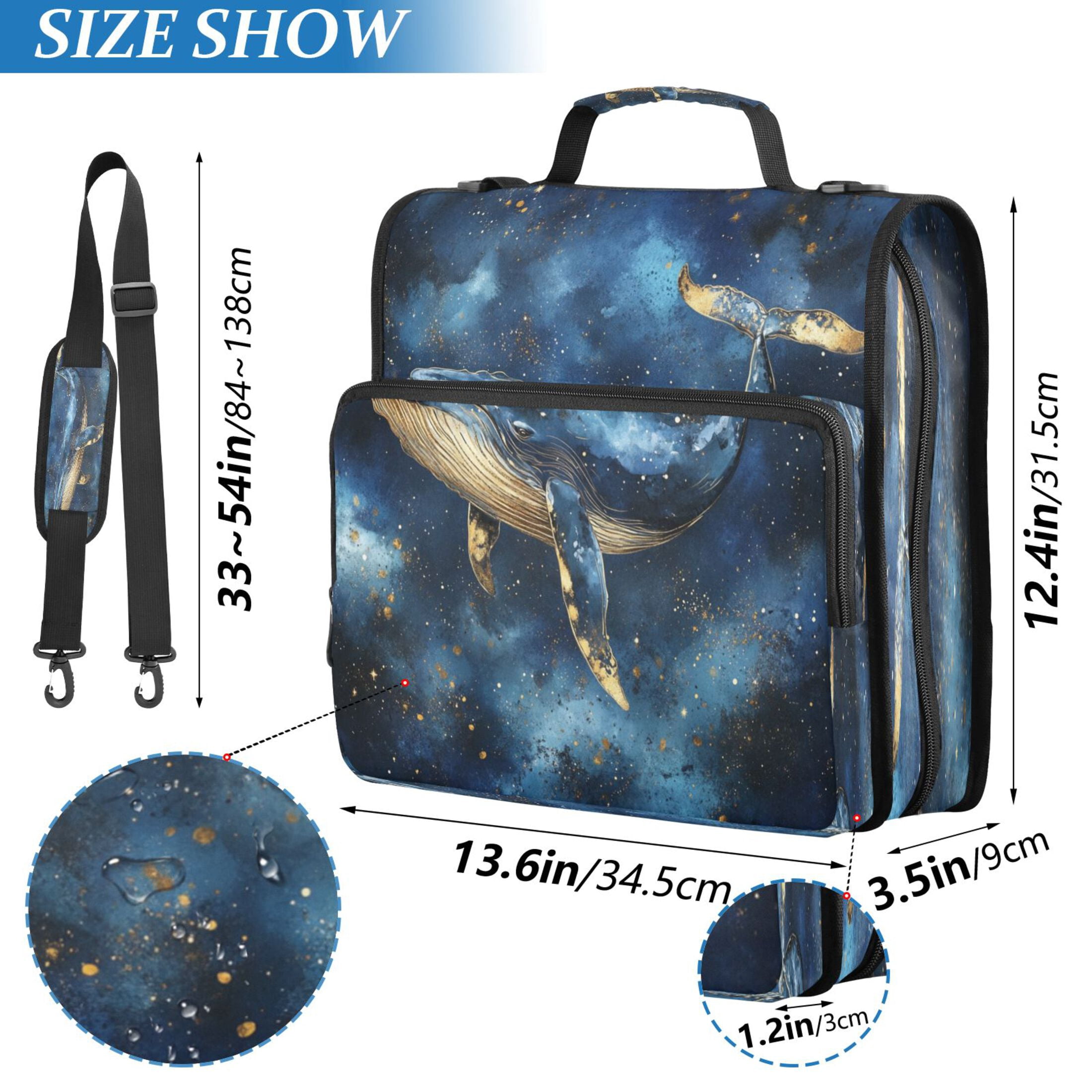 YAZAOO Zipper Binder trapper keeper Documents Organized Design Starry Humpback Printed