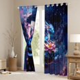 thumbnail image 3 of Feelyou Lotus Fairy Dragon Curtains Pack of 2 (42x84 Each) for Kids Boys Girls, Starry Sky Animal Curtains Blackout, Blue Pink, 3 of 6