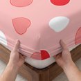 thumbnail image 3 of King Size Fitted Sheet Set - Pink Polka Dots 3 Piece Bedding Sets 16" Deep Pocket Fitted Sheet with 2 Pillowcases, Contemporary Simple Circle Dots Red Brushed Microfiber Hotel Luxury Bed Sheets, 3 of 9