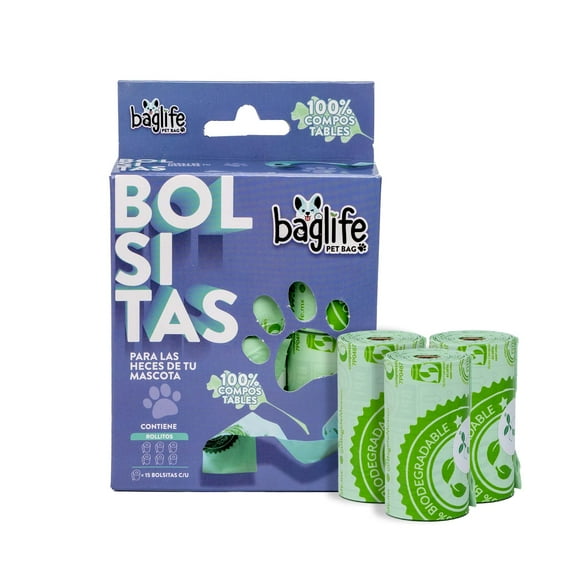 PetBag 90 bolsitas para heces de mascota BAGLIFE compostable