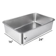 thumbnail image 4 of Set of 2 Jumbo 24" Metal Cat Litter Pans, Tall Walls Scatter-Proof, Odor Control & Rust-Resistant for Large Felines, 4 of 4
