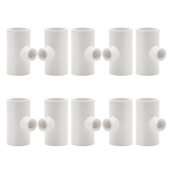10pcs Automatic Chicken Waterer PVC Tee Fittings for Easy Install Poultry Watering System for Chickens Ducks Quails Rabbits