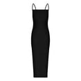 thumbnail image 7 of Wycnly Dresses for Women 2024 Sexy Spaghetti Strap Basic Bodycon Night Party Club Dresses Sleeveless One Line Neck Solid Summer Maxi Casual Dress Black S Clearance Clothes, 7 of 7