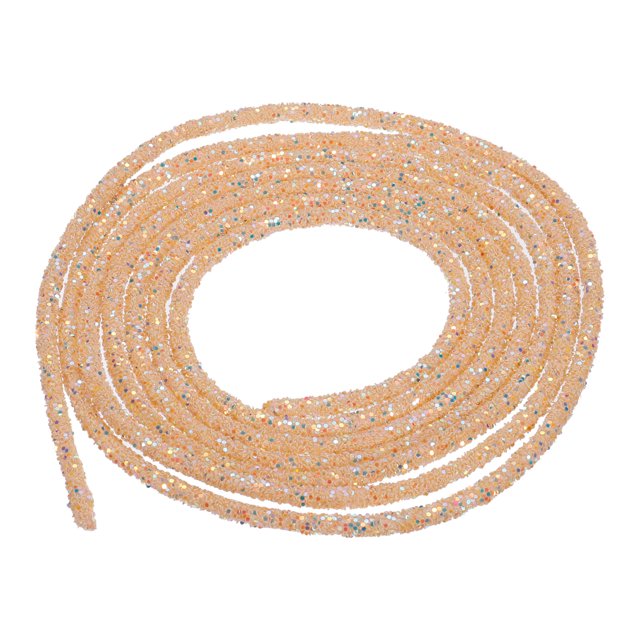 Unique Bargains 2.5 Yard 6mm Glitter Sequins Rope Sequins Rhinestone Tube Cord for DIY Clothing Jewelry Clear Beige