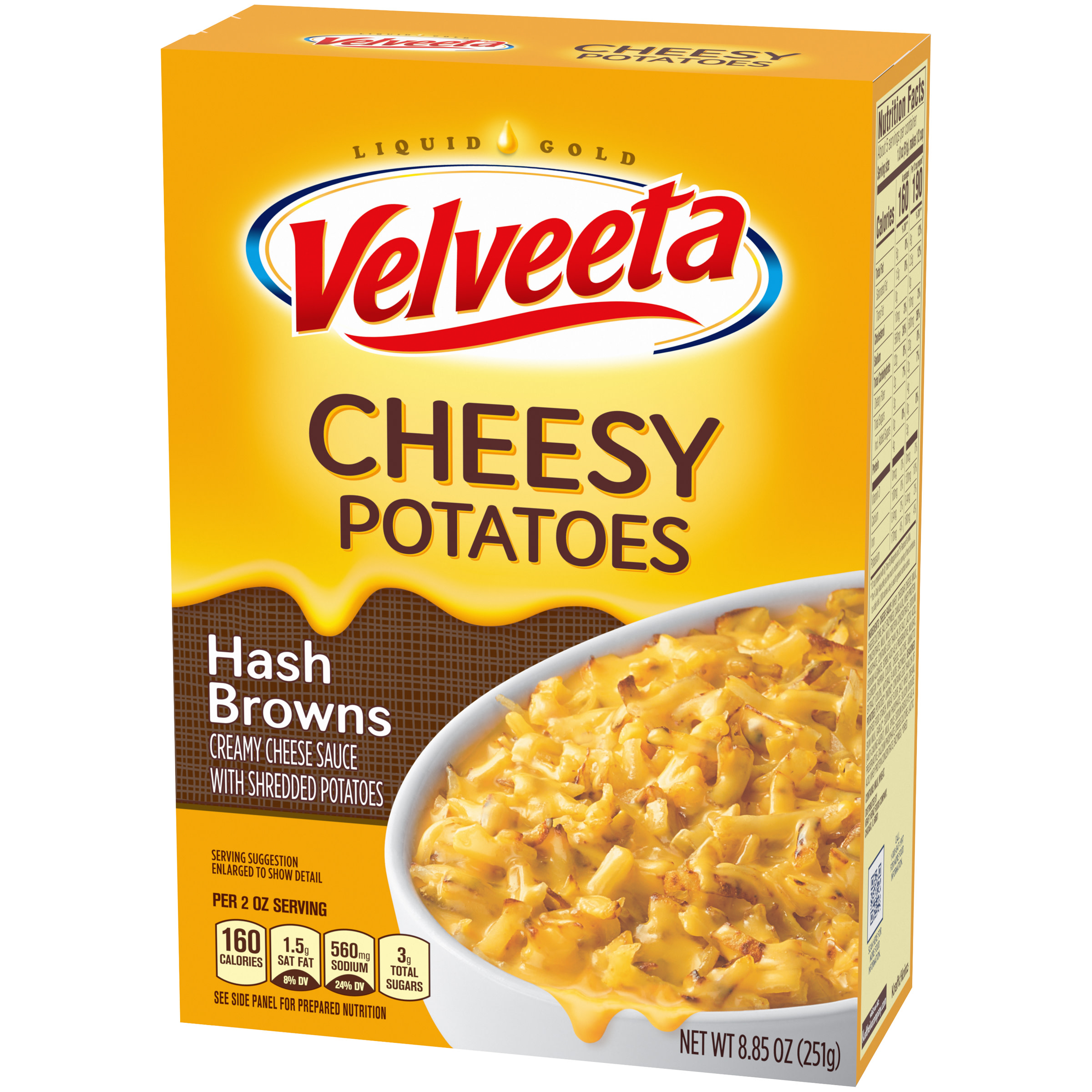 Velveeta Cheesy Potatoes Shredded Hash Browns With Creamy Cheese Sauce 8 85 Oz Box Walmart Com Walmart Com