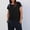 Black, variant on Women's Summer Short Sleeve Tank Top, Crew Neck Solid Basic Tee, Loose Fit Casual Lightweight Blouse, Daily Vacation Essential Tops for Ladies