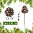 thumbnail image 6 of Topboutique 20 PCS Pinecones Snow Christmas Pine Cones 2 inch Pine Cones with 7inch Wired Pick for Christmas Tree, Pine Cones Decorations Home Holiday Party，Christmas Tree Decoration, 6 of 8