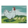 thumbnail image 1 of Hen and Chicks Cutting Board, Cartoon Illustration of Animal Mother and Little Babies on Grass, Decorative Tempered Glass Cutting and Serving Board, in 3 Sizes, by Ambesonne, 1 of 2