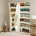 thumbnail image 3 of jejeloiu Train Steam Engine Black Out Curtains,Western Train Transportation Curtains Pack of 2 (42x63 Each),Brown Orange Red Bedroom Curtains For Teens,Ultra Soft Home Decor, 3 of 6