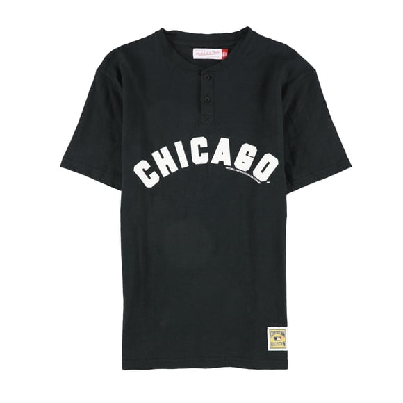 Mitchell & Ness Mens Chicago White Sox Henley Shirt cwsblck M
