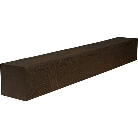 

Ekena Millwork 4 H x 6 D x 84 W Rough Sawn Faux Wood Fireplace Mantel Burnished Mahogany
