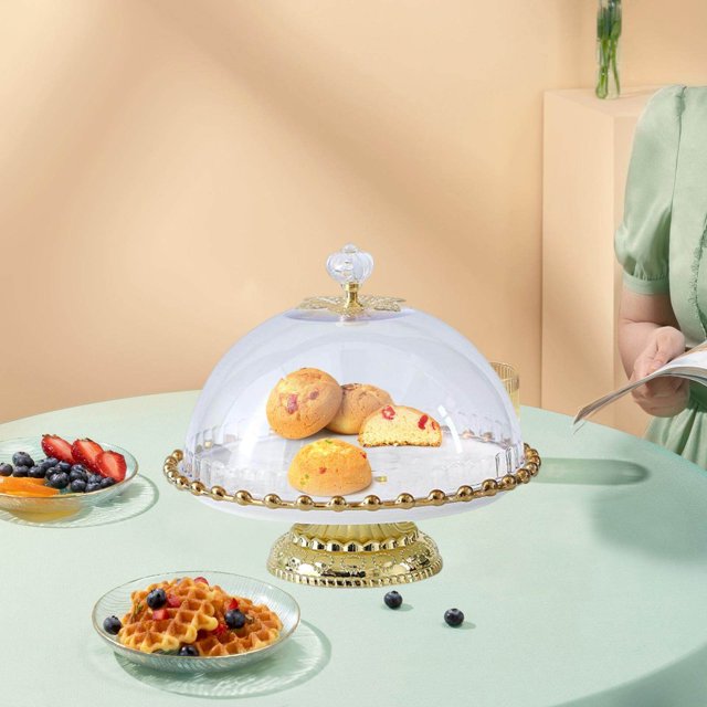 pitrice European Style Ceramic Cake Stand Fruit Rack Serving Tray for Snack White