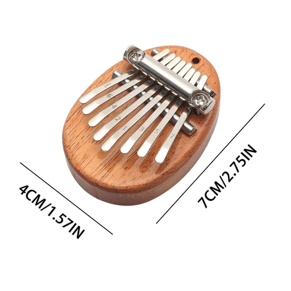 A 8 Key Kalimba Thumb Piano Mahogany Wood Portable Musical Instrument Pendant