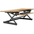 thumbnail image 1 of Pemberly Row Large Height Adjustable Standing Desk Converter - Teak Wood Grain, 1 of 6