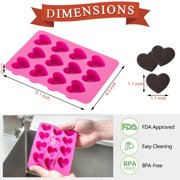 Herbher Pink Heart Shape Silicone Molds Set of 2 With 24 Cavities