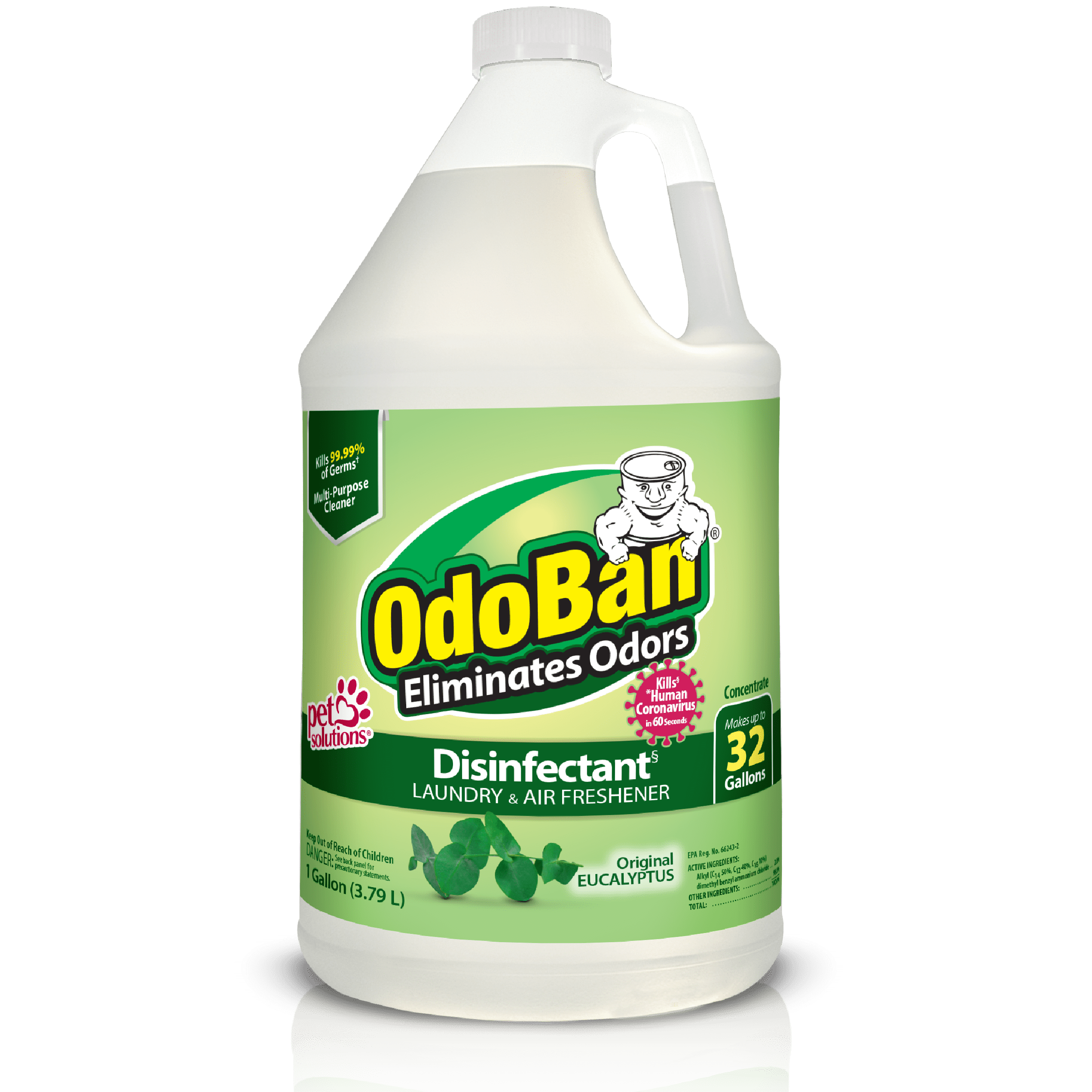 OdoBan Disinfectant Air Freshener and All Purpose Concentrate, 1 Gallon, Original Eucalyptus