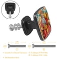 thumbnail image 3 of 4 Pcs Cabinet Handle Drawer Pulls Chinese God of Wealth Knobs with Screws Square Furniture Office Cabinet Knob Decoration, 3 of 7