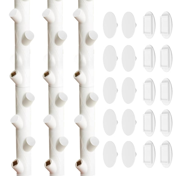 Threns Caps Compatible with Gardyn yPod Hydroponic System,ABS Plastic Covers for Grow Cubes,Reusable Hydroponic Pod Accessories for Vertical Garden (20 Pcs,Solid Design (no Hole))