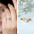 thumbnail image 3 of Rosec Jewels Moissanite Oval Engagement Ring for Her - 6X8 mm - D-VS1 Quality, 14K Yellow Gold, US 6.50, 3 of 7