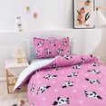 thumbnail image 4 of 3D Panda Rosa Patrón Funda nórdica Set Ropa de cama Set Funda nórdica Fundas de almohada 168, 4 of 8