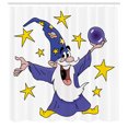thumbnail image 2 of Ambesonne Magician Shower Curtain, Wizard and Crystal Ball, 69"Wx84"L, Mustard Dark Violet, 2 of 4