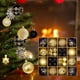 thumbnail image 5 of Juego de 44 adornos navideños con forma de bola, irrompibles, para árbol de Navidad. Oro negro, 5 of 9