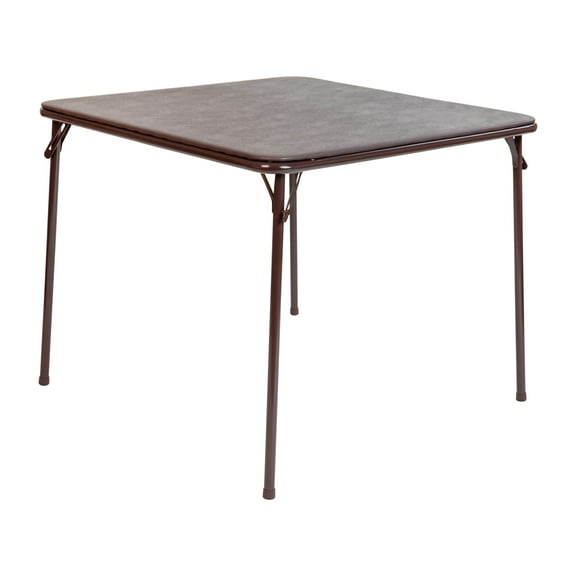 Flash Furniture Vinyl-Covered Padded Folding Card Table for Game Rooms and Banquets, Brown