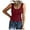 Red, variant on Women's Sleeveless Button Vest - Casual Round Neck Knit Shirt, Bra Design with Lace Splice, Adjustable Straps