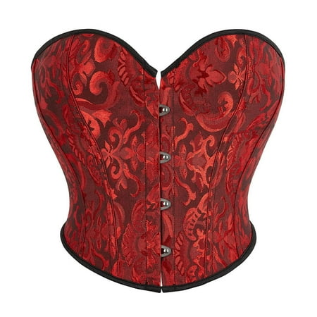 

Huachen Womens Ultra Firm Control Shapewear Waist Trainer Body Shaper Underbust Corset Cincher Tummy Slimmer Nipper Wine XXXXL