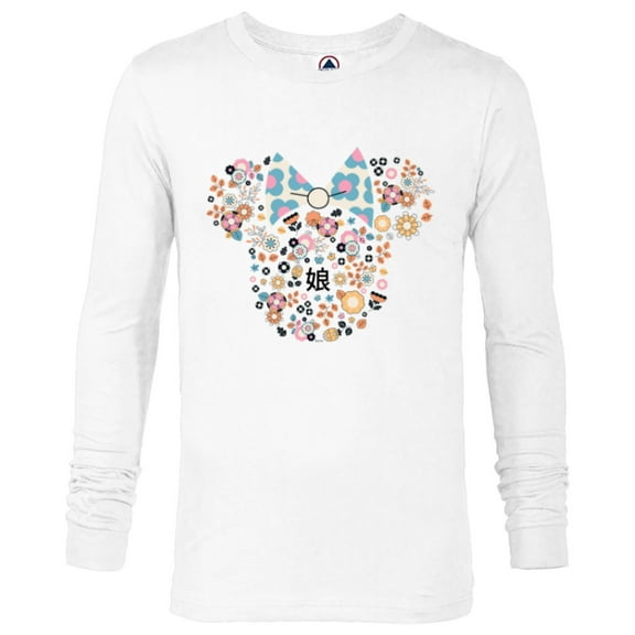 Disney Minnie Mouse Daughter Icon Flowers Japanese Family- Long Sleeve T-Shirt for Men - Customized-White
