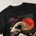 thumbnail image 3 of Japanese Wave Sunset Graphic T-Shirt, Unisex Classic Fit Crewneck Tee, 3 of 9