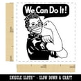 thumbnail image 2 of We Can Do It Rosie the Riveter Wearing a Mask Pandemic Encouragement Self-Inking Rubber Stamp Ink Stamper - Brown Ink - Small 1 Inch, 2 of 7