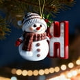thumbnail image 5 of BingTong Personalized Snowman Ornament Personalized A-Z Letter Ornament Flat Inital Letter Snowman Christmas Ornament For Xmas Tree Decor Gifts For Family Kids Friends H Red, 5 of 6
