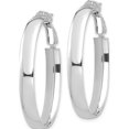 thumbnail image 2 of 14K White Gold High Polished 5mm Oval Omega Back Hoop Earrings (33.64 X 22.58) Made In Peru pre958w, 2 of 5