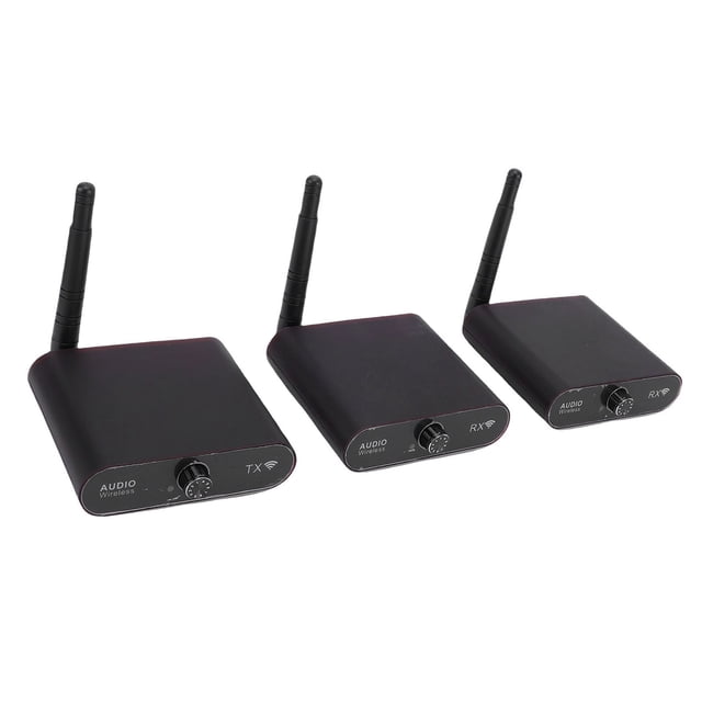 Sonido Juego De Receptor Y Transmisor De Sonido Inalámbrico De 2,4 GHz, Distancia De 100 M, Kit De Adaptador De Sonido Inalámbrico HiFi Con Retardo Cero Y 2 Receptores Para