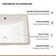thumbnail image 4 of 20.25"x15" White Ceramic Rectangular Undermount Bathroom Sink with Overflow, 4 of 8