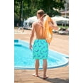 thumbnail image 3 of HAPPY BAY Men's Swimwear Beach Summer Pareo Short Sarong One Size Cyan, Dolphin Vacation Holiday Party, 3 of 5