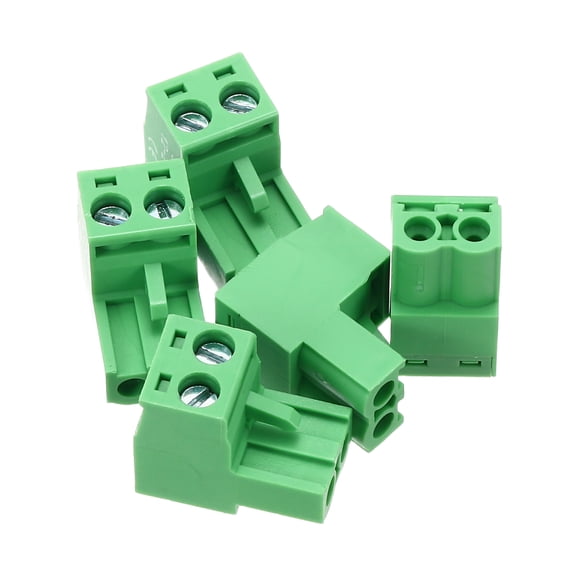 5PCS 2-Pin PCB Mount Screw Terminal Block Connectors 5.08mm/0.2inch Pitch
