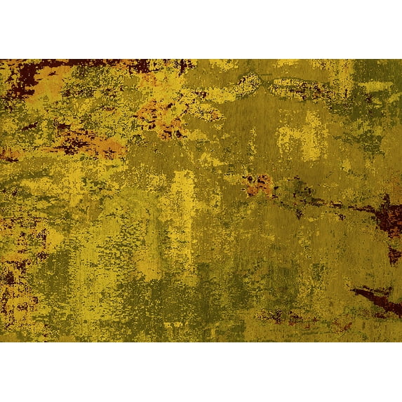 Ahgly Company Indoor Rectangle Oriental Yellow Industrial Area Rugs, 6' x 9'