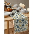 thumbnail image 6 of Vintage Blue Yellow Table Runner Cotton Linen 72 Inch Holiday Dresser Scarves, Spring Enchanted Garden Florals Tablerunner for Kitchen Coffee Dining Bedroom Living Room Dinner Scarf Décor 13''x72'', 6 of 9